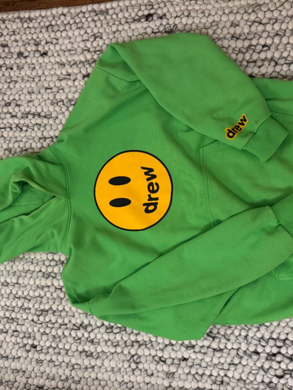Drew House Green Mascot Smiley Hoodie Size S Justin Bieber Streetwear